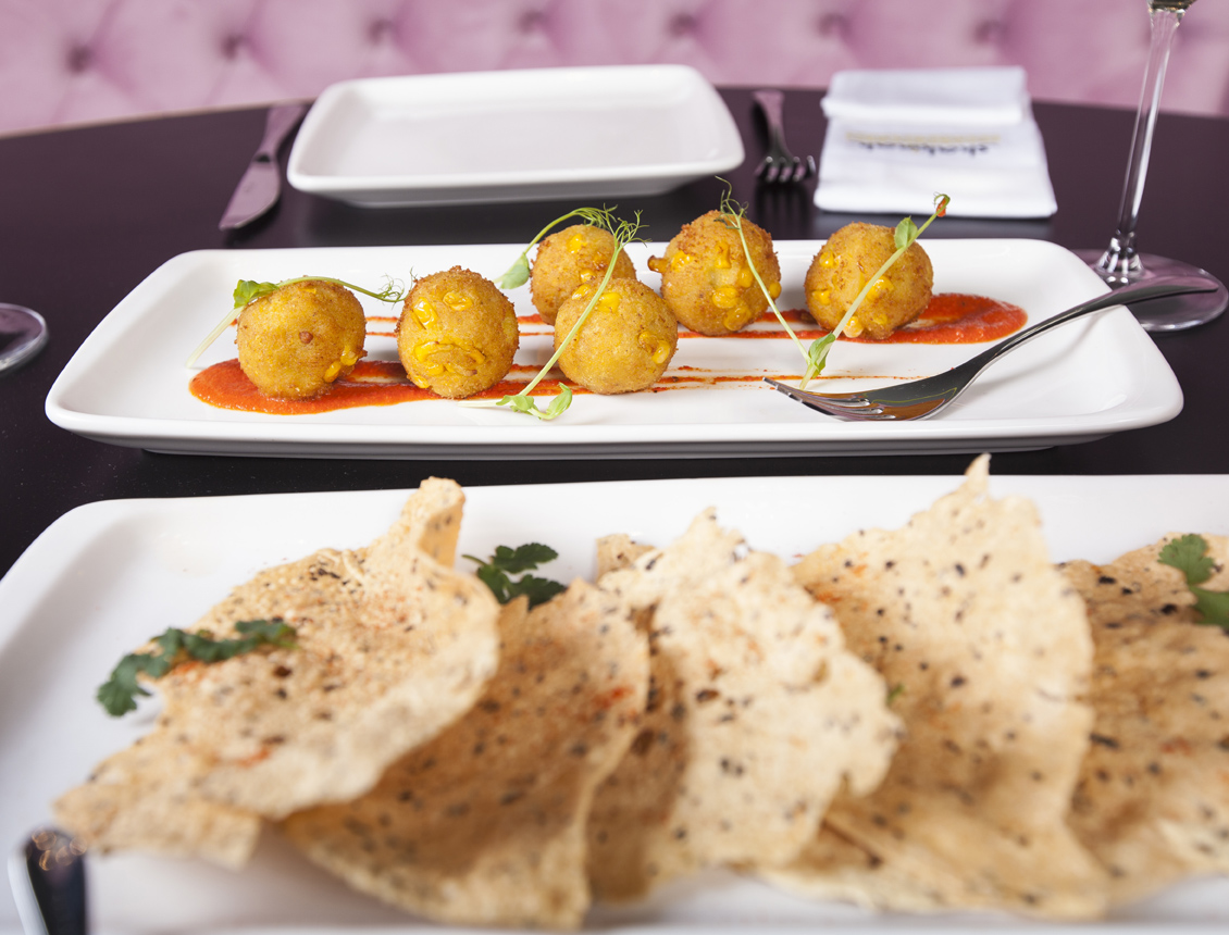 Beautifully plated Indian food